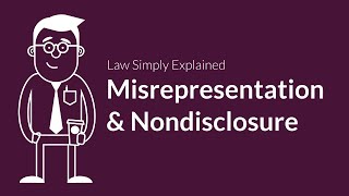 Misrepresentation and Nondisclosure  Contracts  Defenses amp Excuses [upl. by Carnay774]