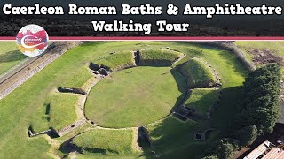 CAERLEON ROMAN BATHS amp AMPHITHEATRE WALES  Walking Tour  Pinned on Places [upl. by Jolee]