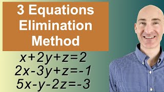 Solving Systems of 3 Equations Elimination [upl. by Innob]