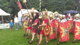 Roman Reenactment at the Amphitheatre in Caerleon Marching In [upl. by Nerraj]