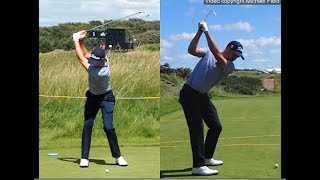 Justin Thomas golf swing  Long Iron faceon amp downtheline July 2017 [upl. by Carmelle]